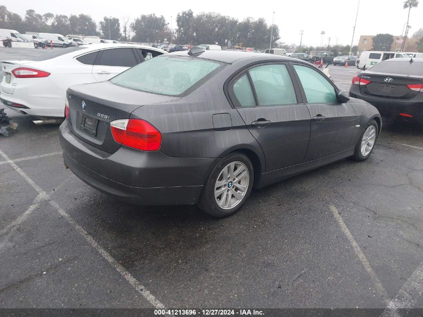 2007 BMW 328I VIN: WBAVC535X7FZ73036 Lot: 41213696