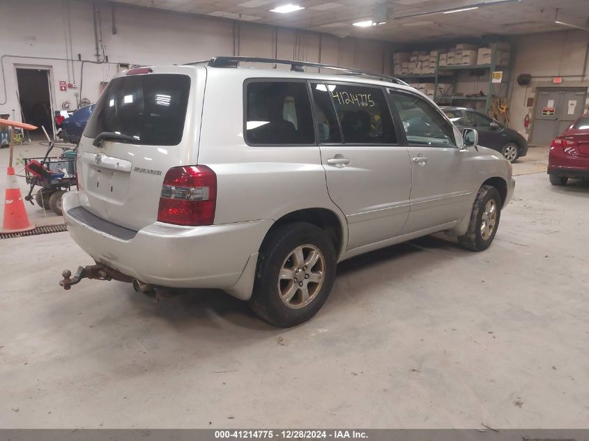 2006 Toyota Highlander V6 VIN: JTEEP21AX60177485 Lot: 41214775