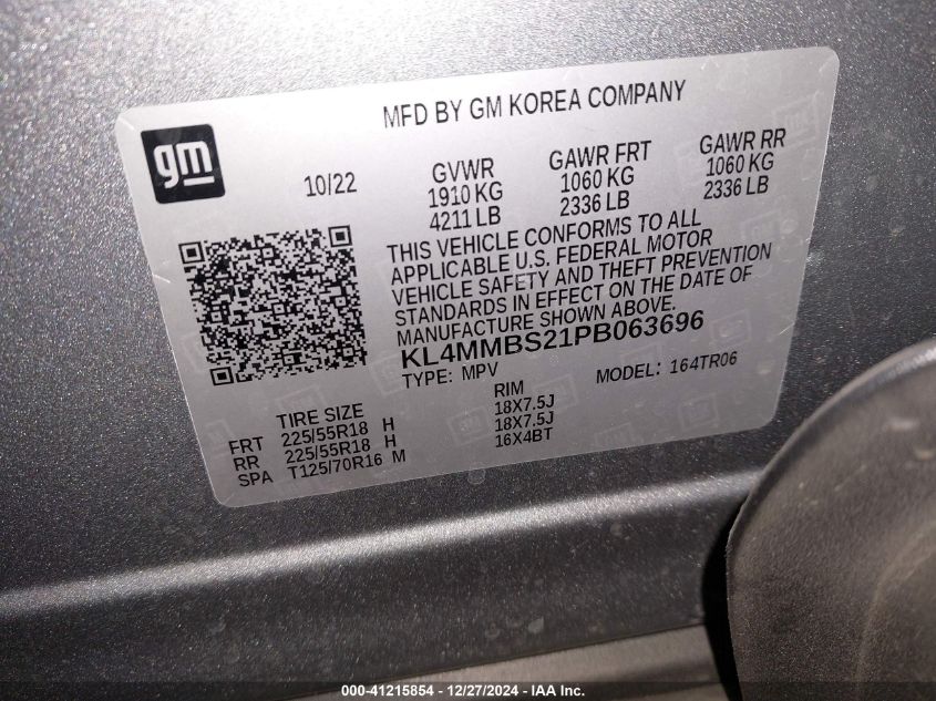 2023 Buick Encore Gx Preferred Fwd VIN: KL4MMBS21PB063696 Lot: 41215854