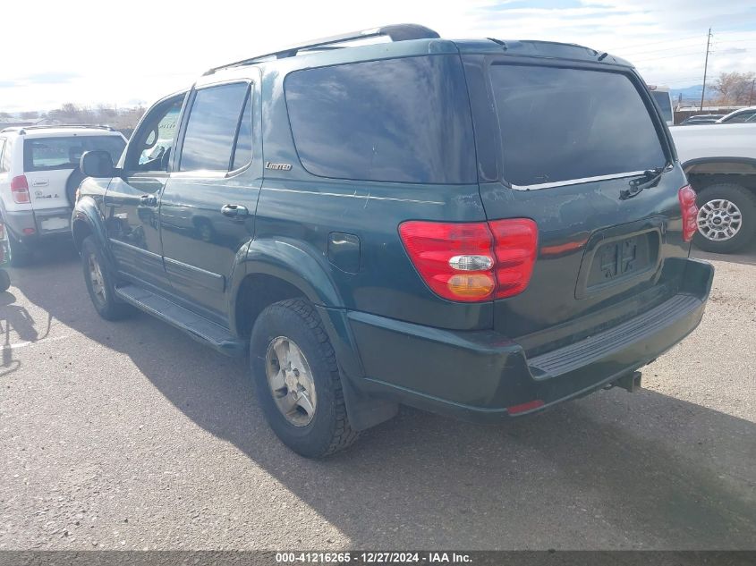 2002 Toyota Sequoia Limited VIN: 5TDBT48A62S075399 Lot: 41216265