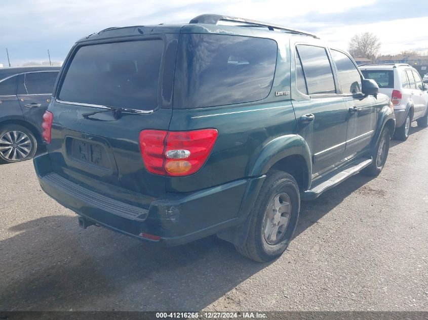 2002 Toyota Sequoia Limited VIN: 5TDBT48A62S075399 Lot: 41216265