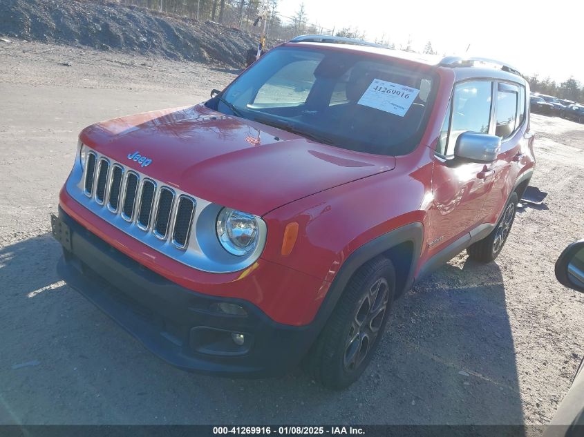 2016 Jeep Renegade Limited VIN: ZACCJBDT3GPD35641 Lot: 41269916