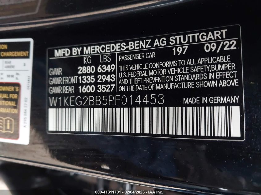 2023 Mercedes-Benz Eqe 350 VIN: W1KEG2BB5PF014453 Lot: 41311701