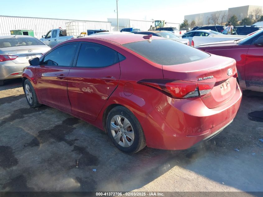 2016 Hyundai Elantra Se VIN: KMHDH4AE3GU525077 Lot: 41372706