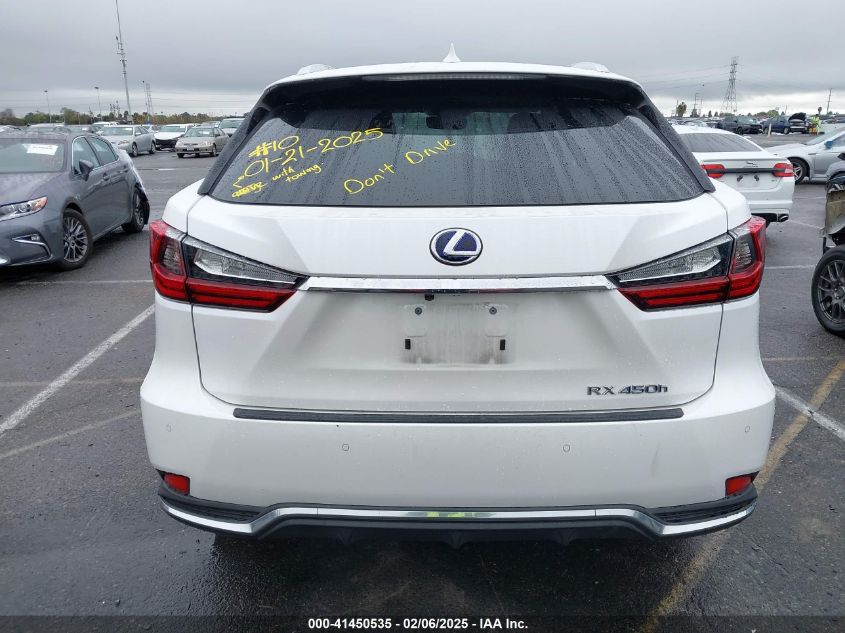 2020 Lexus Rx 450H VIN: 2T2HGMDA1LC052493 Lot: 41450535