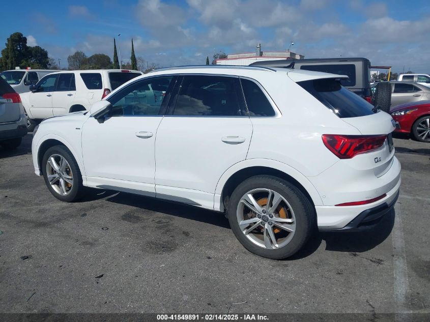 2020 Audi Q3 Prestige 45 Tfsi S Line Quattro Tiptronic VIN: WA1FECF3XL1083346 Lot: 41549891