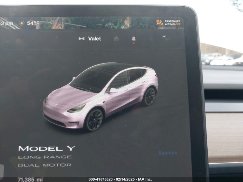 2021 Tesla Model Y Long Range Dual Motor All-Wheel Drive VIN: 5YJYGDEE1MF256620 Lot: 41575620