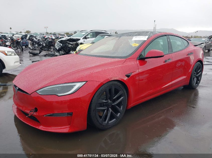 2022 Tesla Model S Plaid Tri Motor All-Wheel Drive VIN: 5YJSA1E61NF485055 Lot: 41751134