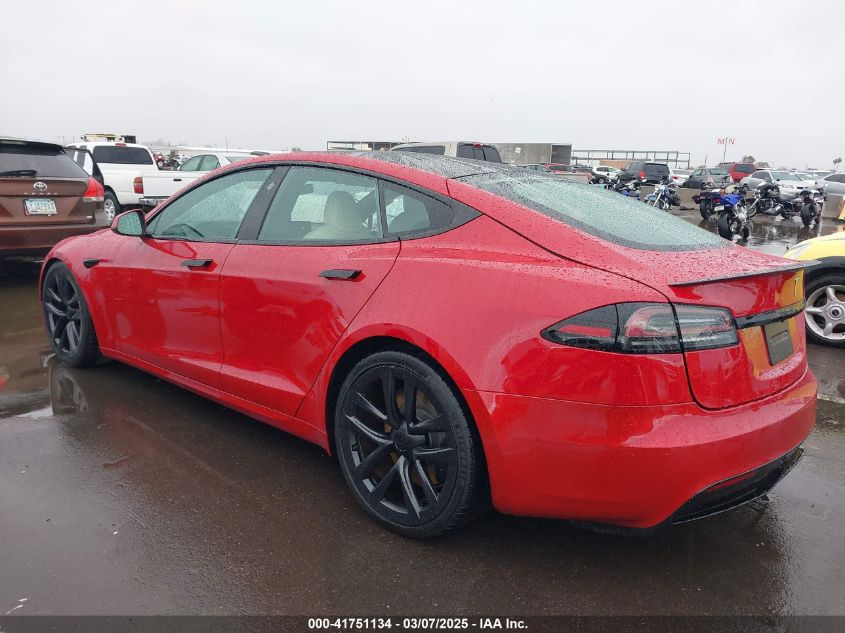 2022 Tesla Model S Plaid Tri Motor All-Wheel Drive VIN: 5YJSA1E61NF485055 Lot: 41751134