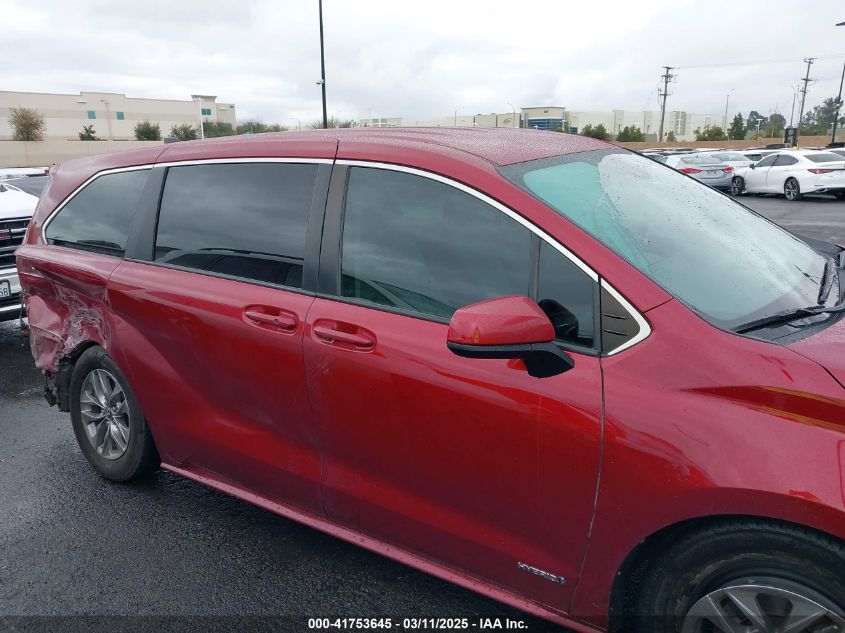 2021 Toyota Sienna Le VIN: 5TDKSKFC7MS007904 Lot: 41753645