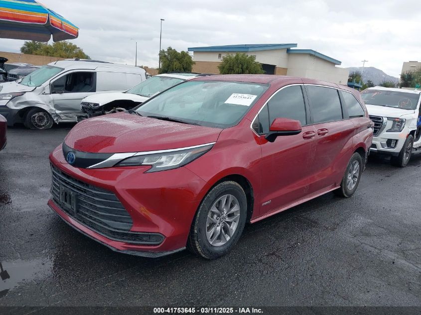 2021 Toyota Sienna Le VIN: 5TDKSKFC7MS007904 Lot: 41753645