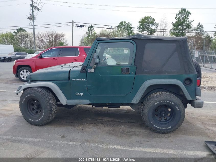 2000 Jeep Wrangler Se VIN: 1J4FA29P0YP728370 Lot: 41788463