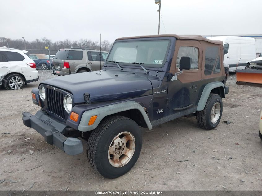 1998 Jeep Wrangler Se VIN: 1J4FY29P9WP792089 Lot: 41794793