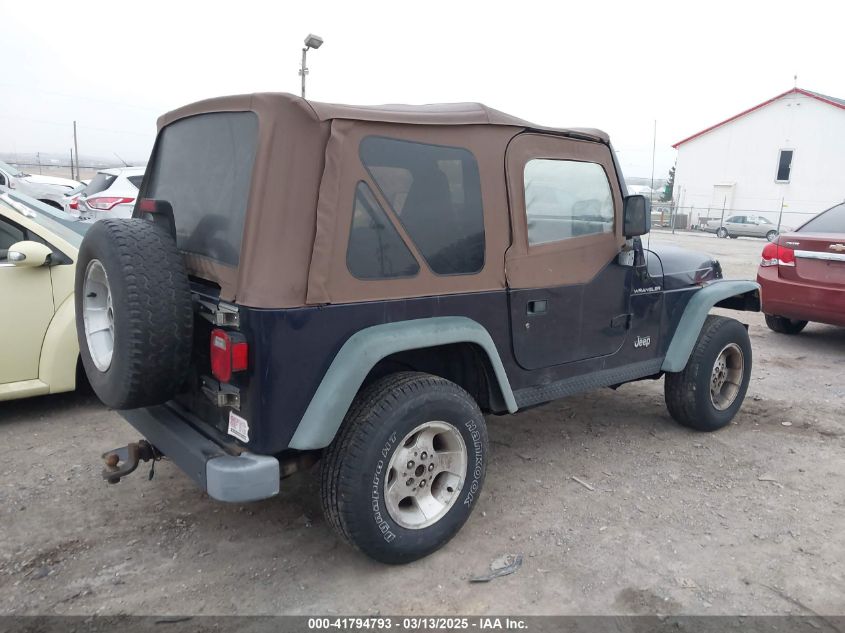 1998 Jeep Wrangler Se VIN: 1J4FY29P9WP792089 Lot: 41794793