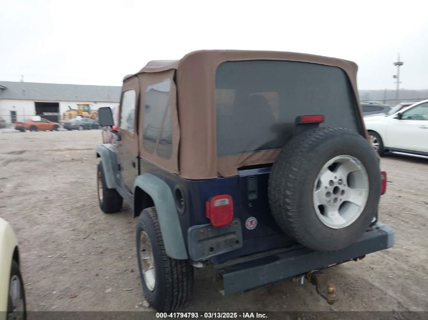 1998 Jeep Wrangler Se VIN: 1J4FY29P9WP792089 Lot: 41794793