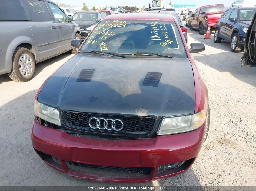 2000 Audi S4 2.7 Quattro VIN: WAUDD68D4YA102632 Lot: 12099668