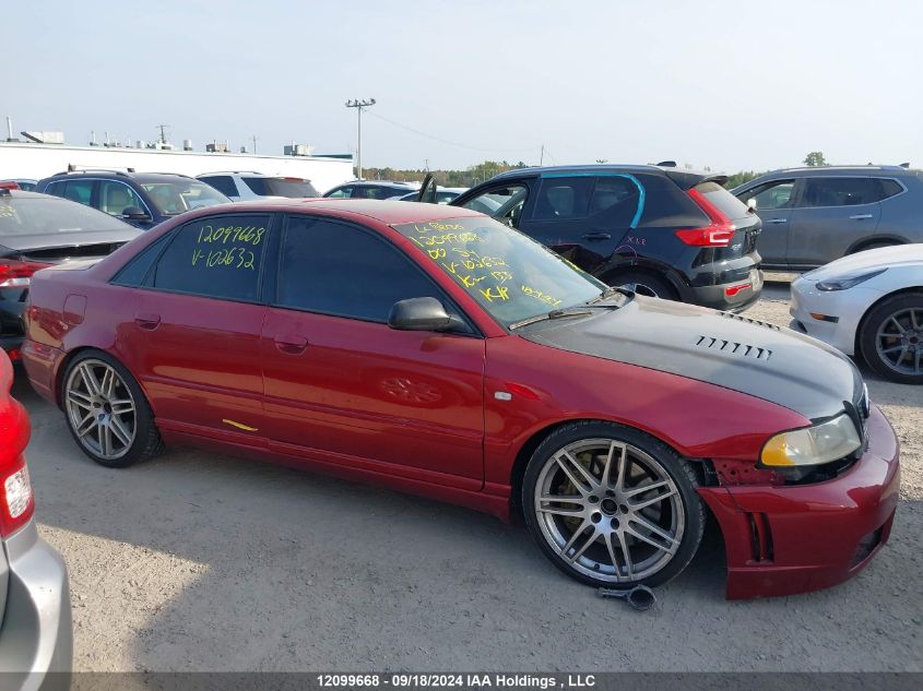 2000 Audi S4 2.7 Quattro VIN: WAUDD68D4YA102632 Lot: 12099668