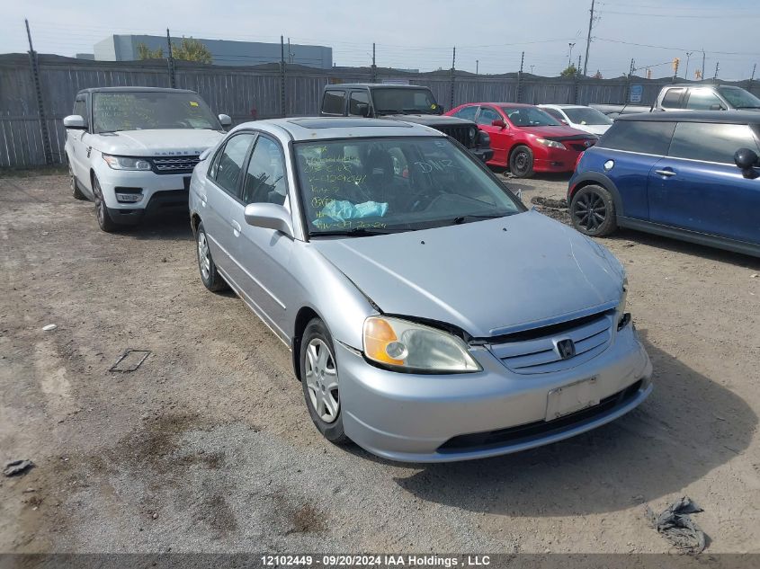 2003 Honda Civic Sdn VIN: 2HGES15833H929041 Lot: 12102449