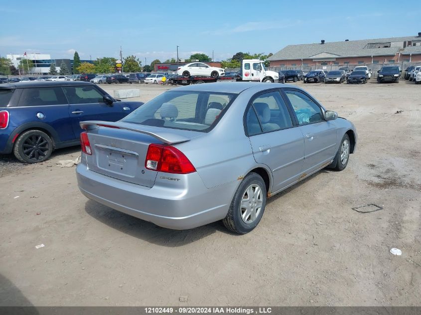 2003 Honda Civic Sdn VIN: 2HGES15833H929041 Lot: 12102449