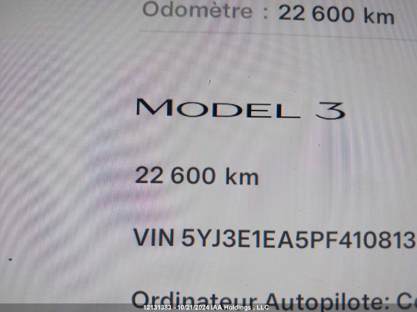 2023 Tesla Model 3 VIN: 5YJ3E1EA5PF410813 Lot: 12131383