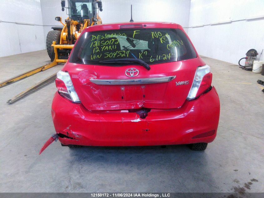 2012 Toyota Yaris VIN: JTDJTUD34CD504524 Lot: 12150172