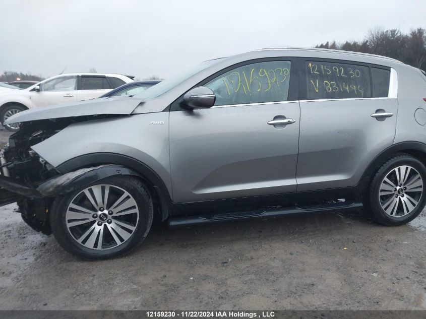 2016 Kia Sportage Ex/Sx VIN: KNDPCCAC5G7831494 Lot: 12159230