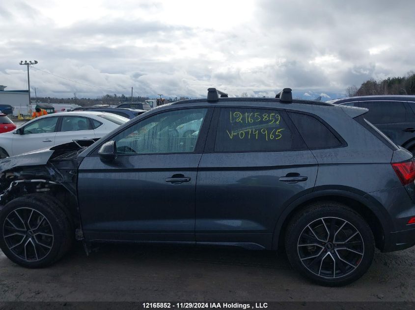 2021 Audi Q5 VIN: WA1EAAFY0M2074965 Lot: 12165852