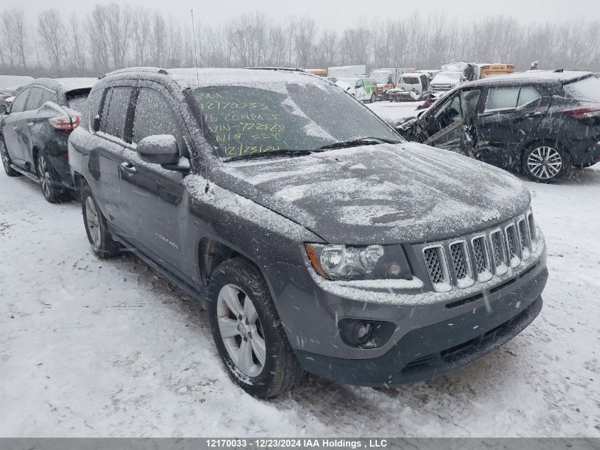 2016 Jeep Compass Sport/North VIN: 1C4NJDAB0GD722128 Lot: 12170033