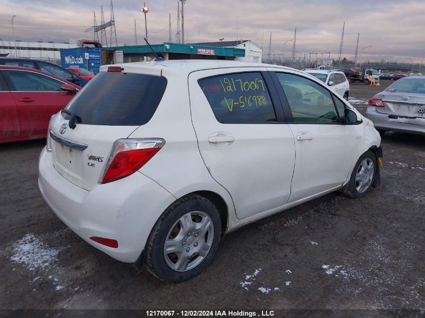 2012 Toyota Yaris VIN: JTDKTUD31CD516988 Lot: 12170067