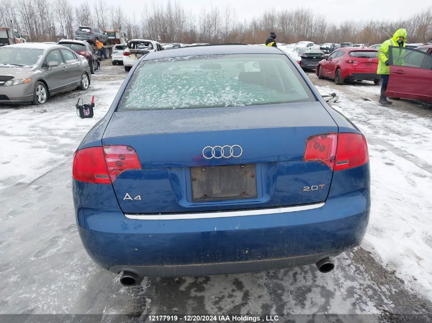 2006 Audi A4 VIN: WAUAF68E36A001634 Lot: 12177919