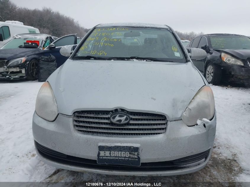 2009 Hyundai Accent Gls VIN: KMHCN45C79U319440 Lot: 12180676