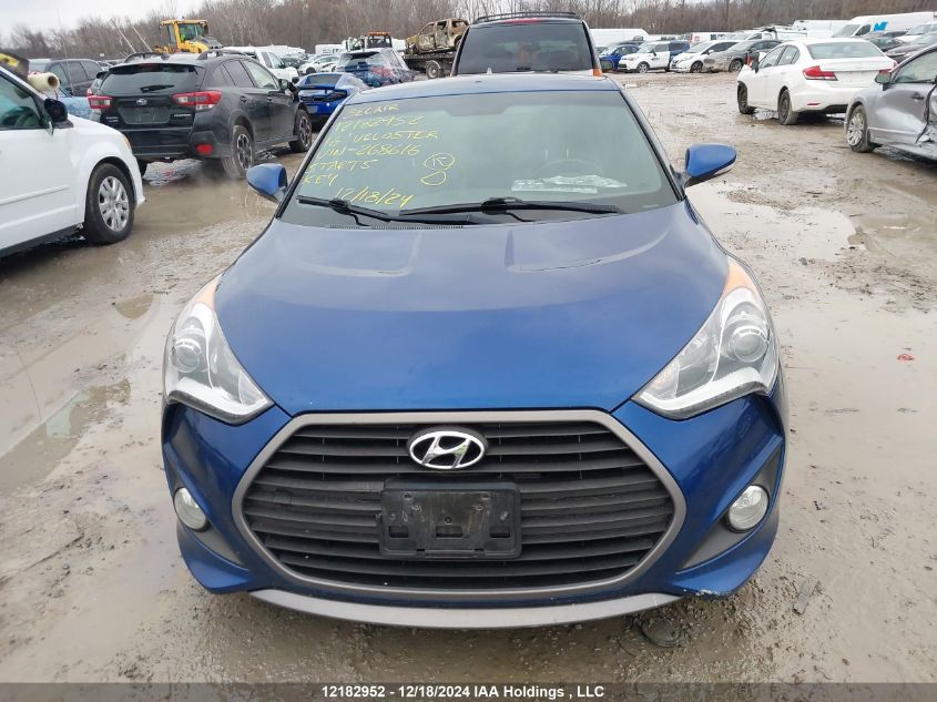 2016 Hyundai Veloster VIN: KMHTC6AE6GU268616 Lot: 12182952