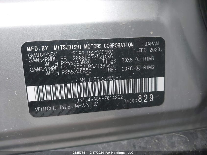 2023 Mitsubishi Outlander VIN: JA4J4VA85PZ614262 Lot: 12185785