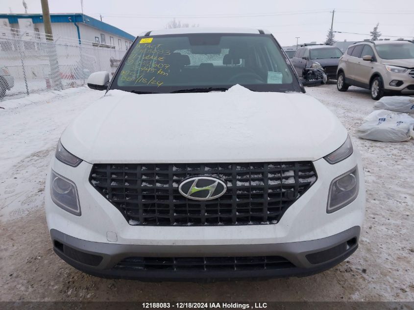 2021 Hyundai Venue Se VIN: KMHRB8A32MU082607 Lot: 12188083