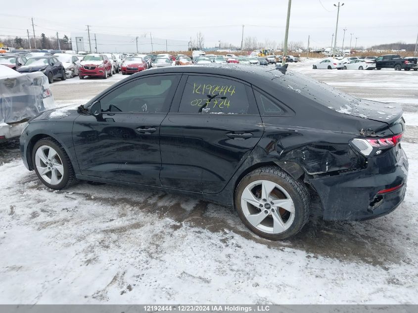 2022 Audi A3 Sedan VIN: WAUGUCGY1NA027724 Lot: 12192444